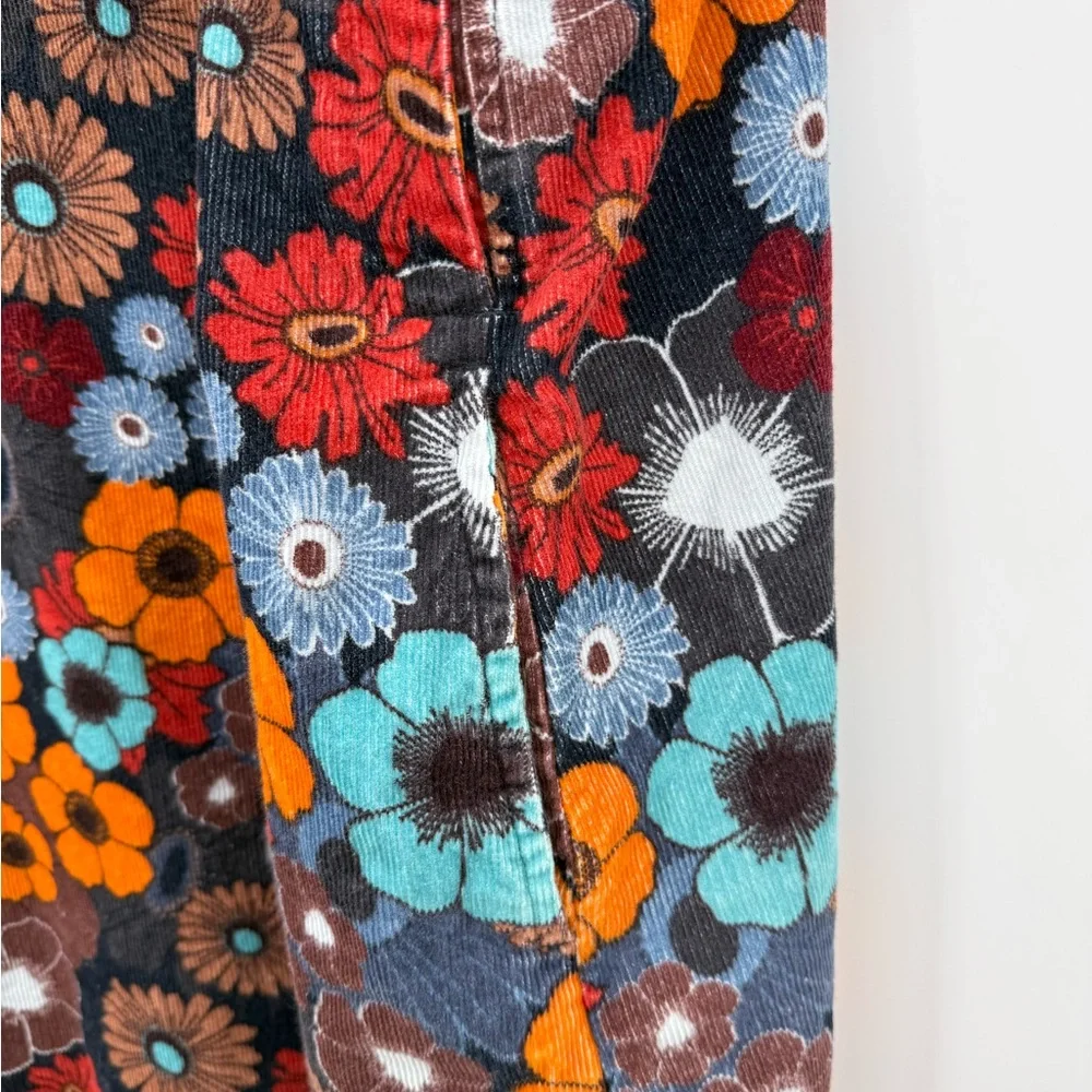 Lucy & Yak Freyja Corduroy Midi Pinafore Dress | 70s Dawn Floral Print | Size 22 - Picture 9 of 9